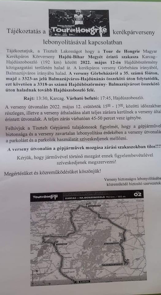 Tour De Hongrie Tájékoztató